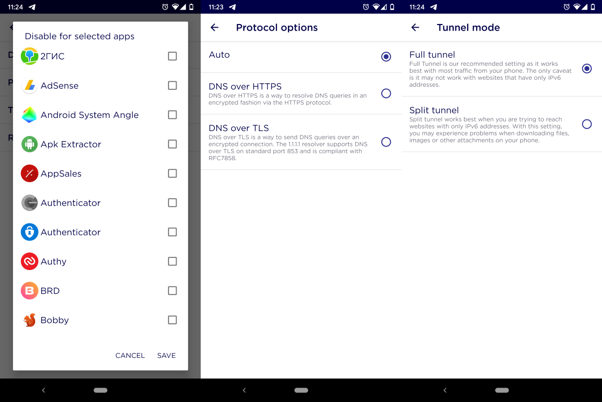 Cloudflare WARP settings on Android