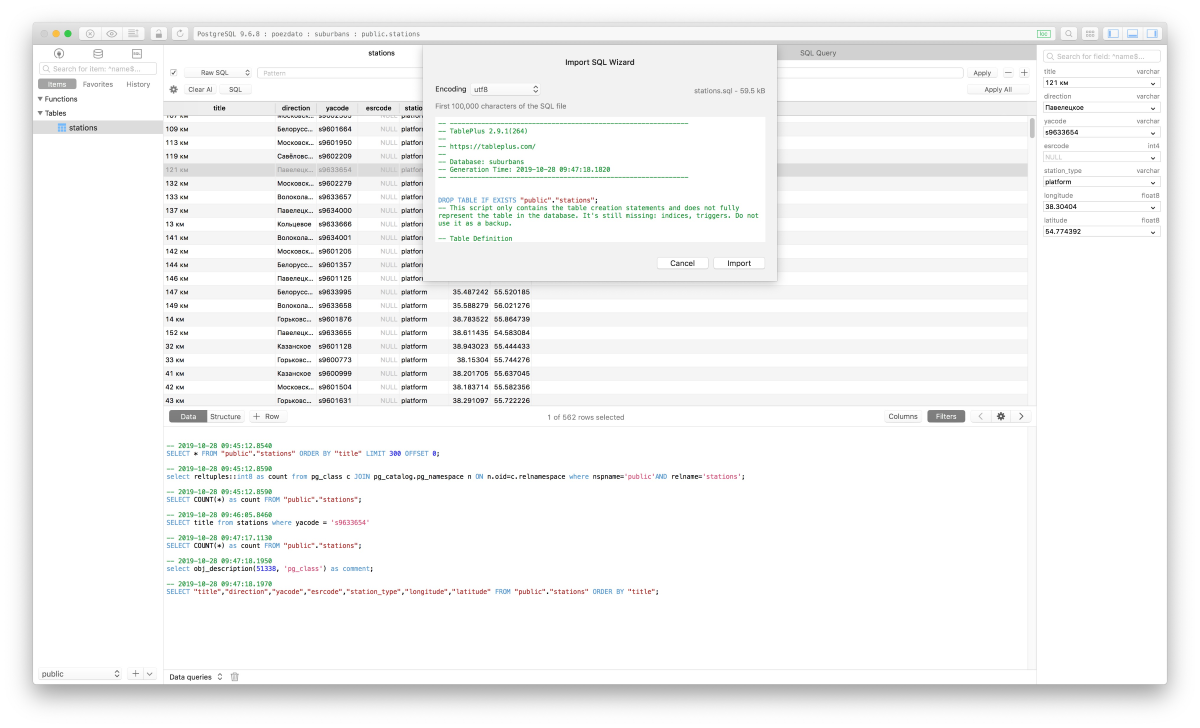 tableplus dump database