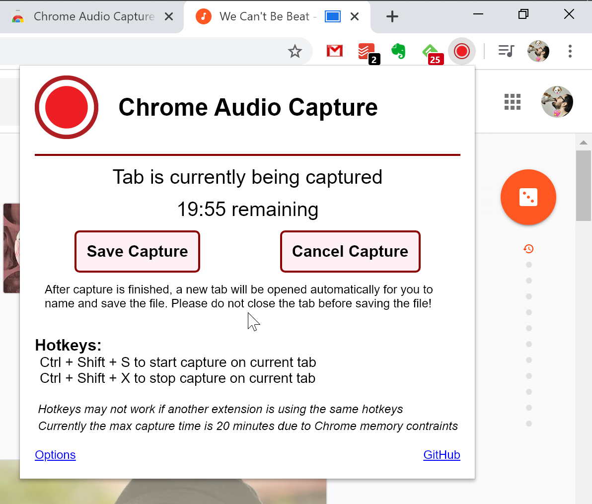 audio capture chrome extension