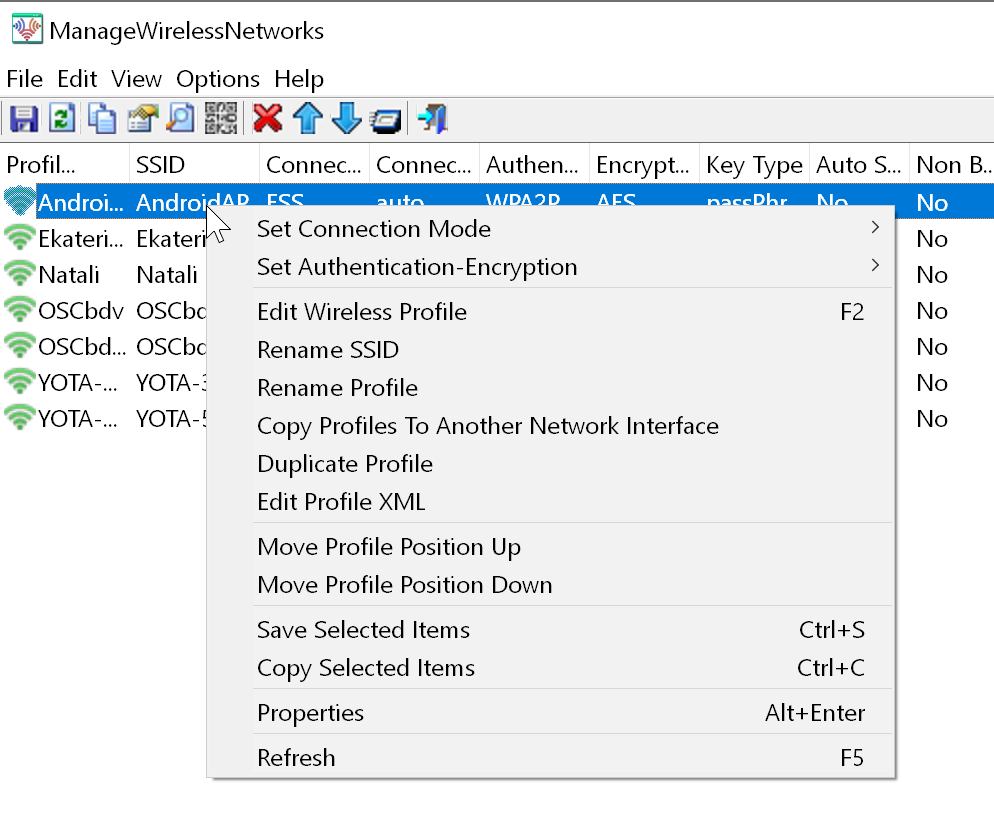 ManageWirelessNetworks 1.12 free