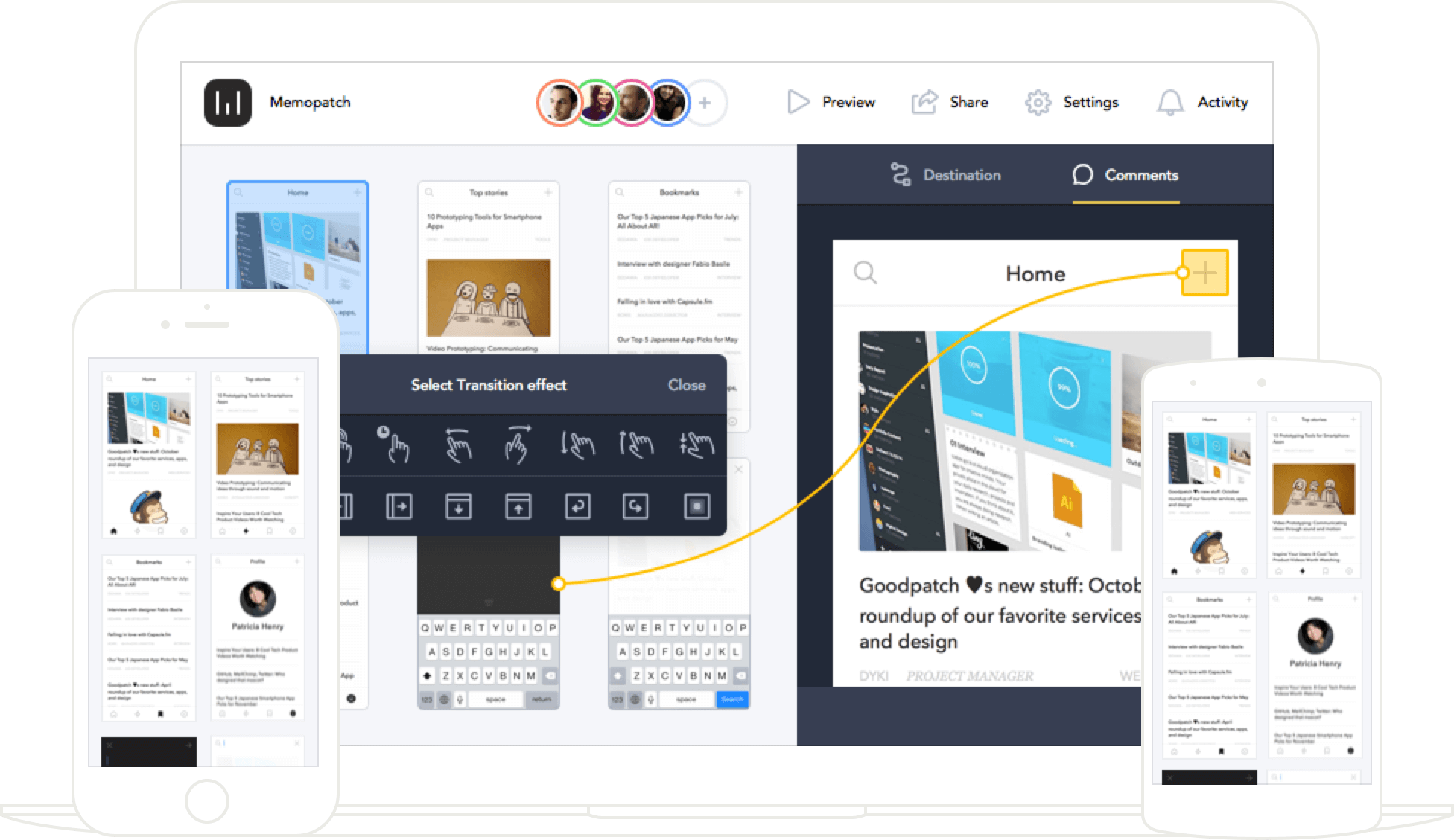 Прототип мобильного приложения. Прототип веб приложения для записи к врачу. Wireframing Mockup. Home select.