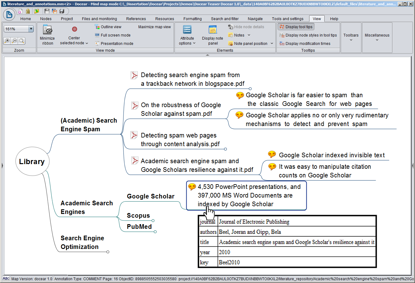 Annotation type expected. Docear. Full text search engine. Best search engines. Docear примеры.