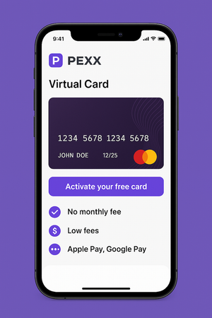 Как получить виртуальную карту от PEXX