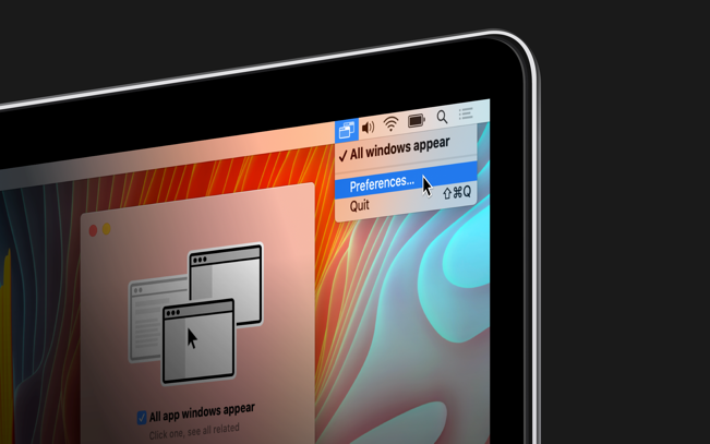Как отобразить все связанные окна в macOS