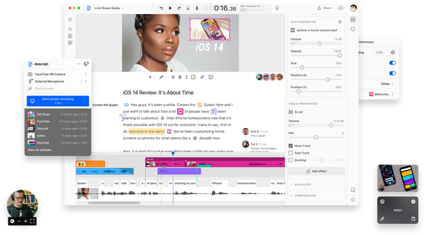 Обзор Descript. Крутой редактор подкастов, если вы говорите на английском