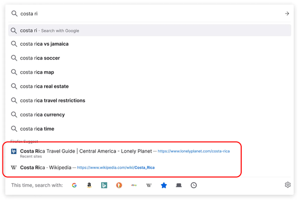 Как отключить рекламу в адресной строке Firefox