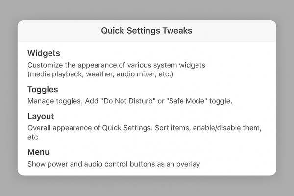 Как настроить внешний вид Быстрых настроек в Gnome